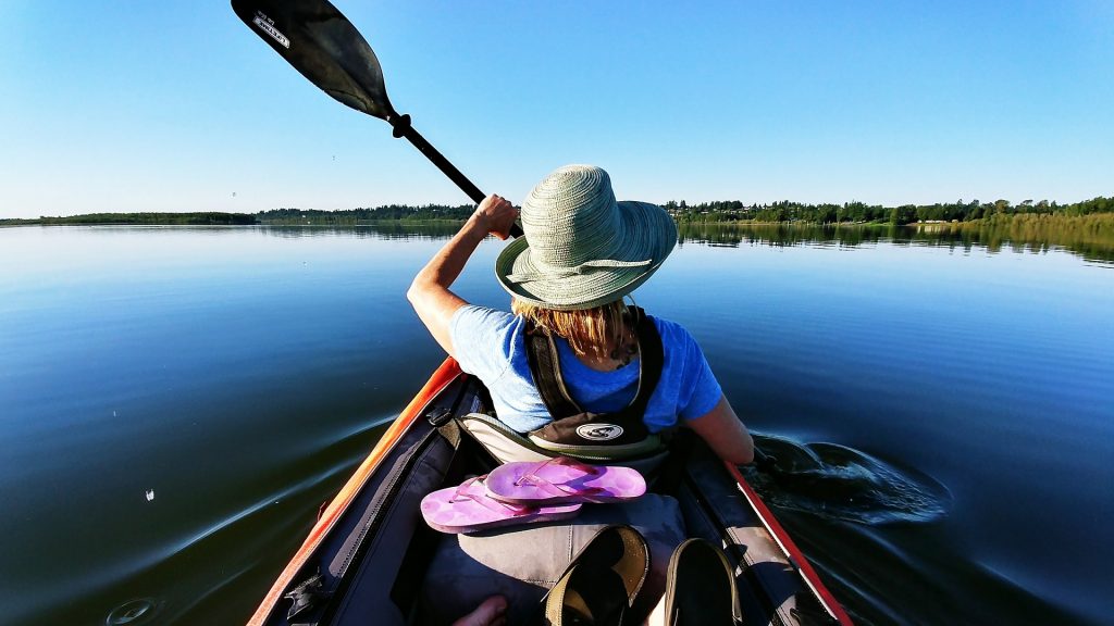 Kayaking Kayaking in a Crystal Blue Lagoon